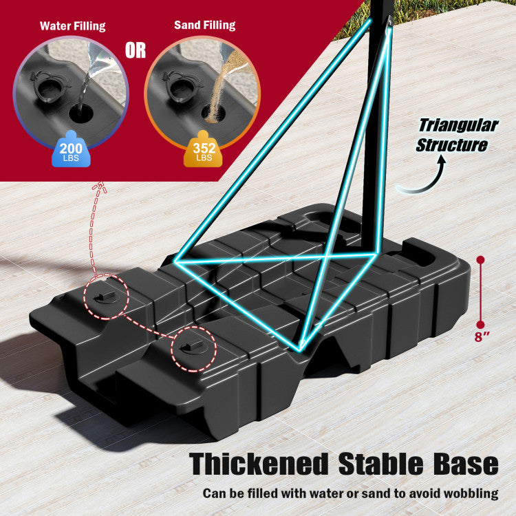 Foldable Basketball Hoop 7.54-10 ft Stepless Adjustable with PC Backboard
