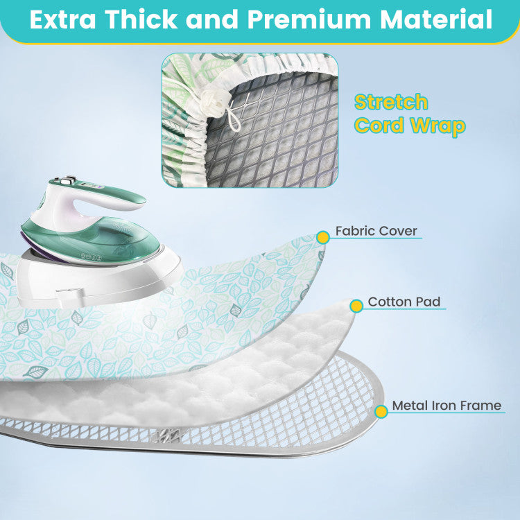 Foldable Ironing Board with Iron Rest and Adjustable Height