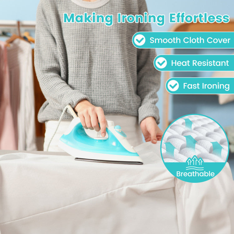 Foldable Ironing Board with Iron Rest and Adjustable Height