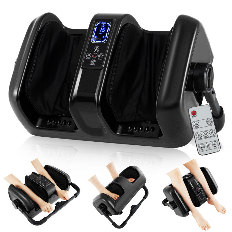 Foot and Calf Massager with Heat Shiatsu Deep Kneading Rolling Smart Electric Leg Massager