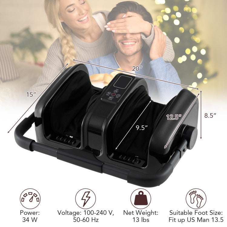Foot and Calf Massager with Heat Shiatsu Deep Kneading Rolling Smart Electric Leg Massager