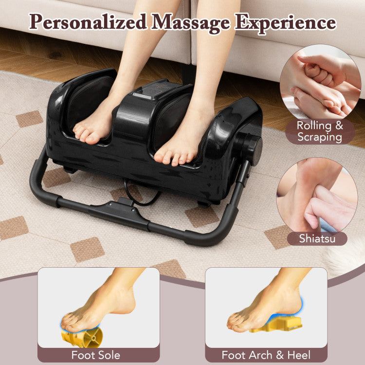 Foot and Calf Massager with Heat Shiatsu Deep Kneading Rolling Smart Electric Leg Massager
