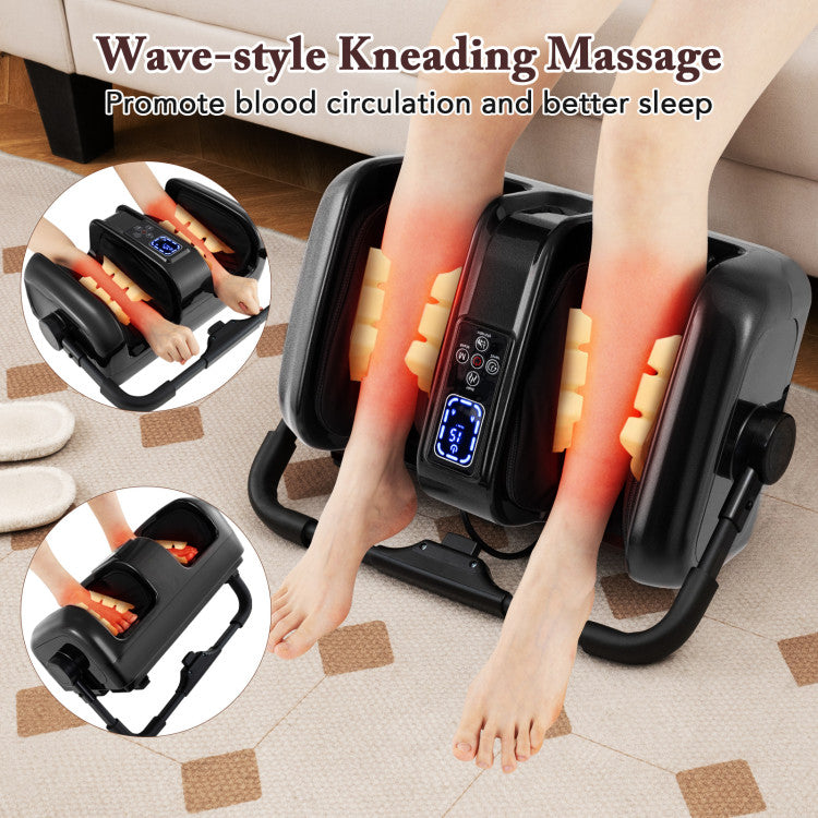 Foot and Calf Massager with Heat Shiatsu Deep Kneading Rolling Smart Electric Leg Massager