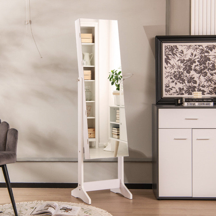 Freestanding Jewelry Cabinet with Full Length HD Mirror