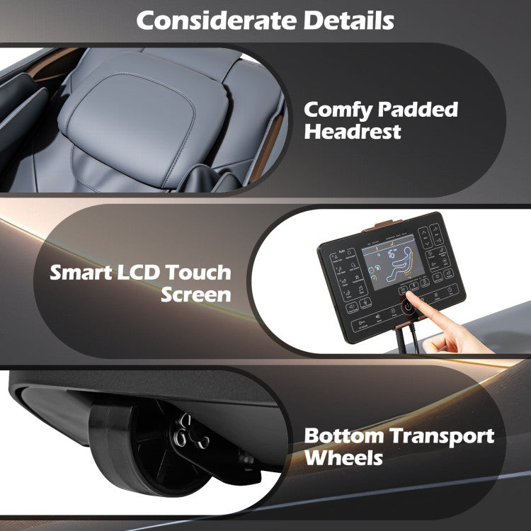 Relaxation 48 - Full Body Zero Gravity Massage Chair SL Track Recliner with Touch Screen