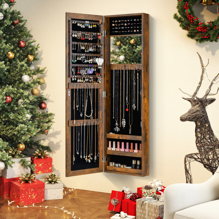 Jewelry Cabinet Wall or Door Mounted Jewelry Armoire Modern Hanging Jewelry Organizer