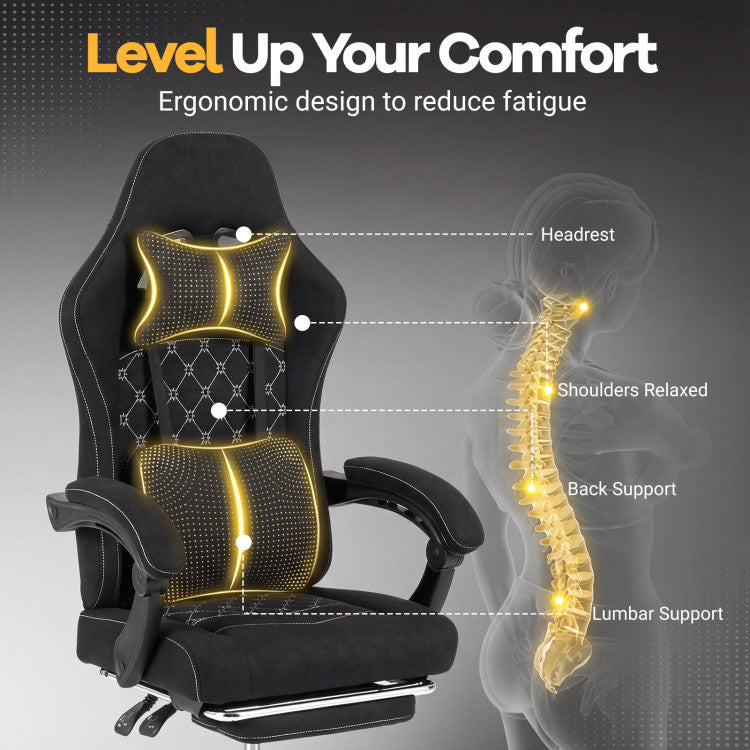 Gaming Chair Height Adjustable Computer Chair with Headrest Video Game Chair