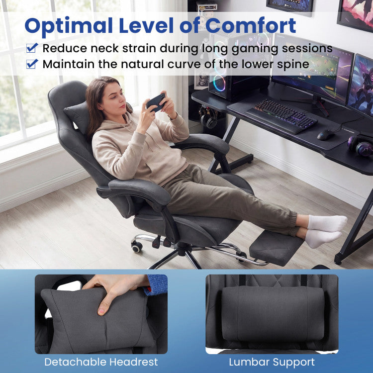 Gaming Chair Height Adjustable Computer Chair with Headrest and Lumbar Support