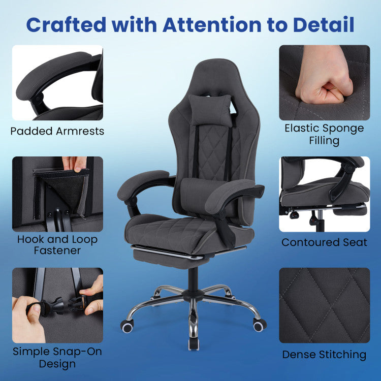 Gaming Chair Height Adjustable Computer Chair with Headrest and Lumbar Support