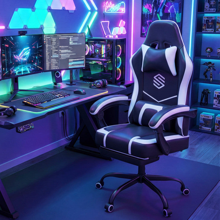 Gaming Chair Height Adjustable Computer Chair with Headrest Ergonomic Office Task Chair