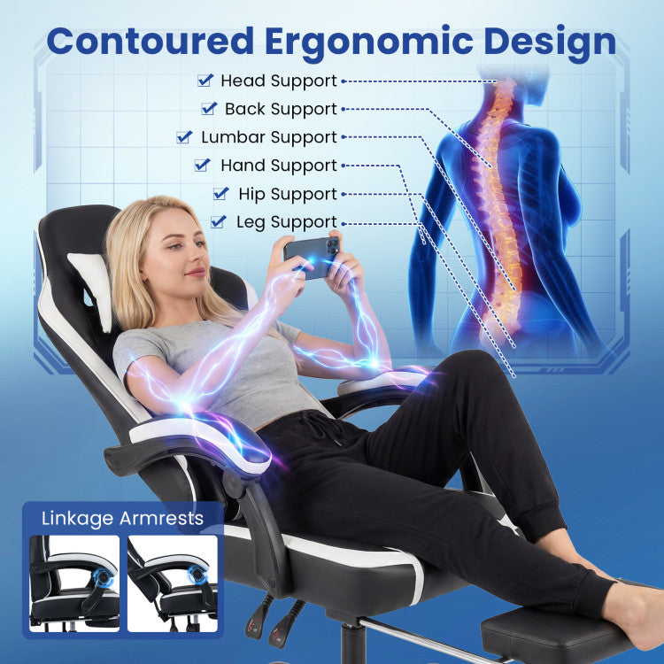 Gaming Chair Height Adjustable Computer Chair with Headrest Ergonomic Office Task Chair