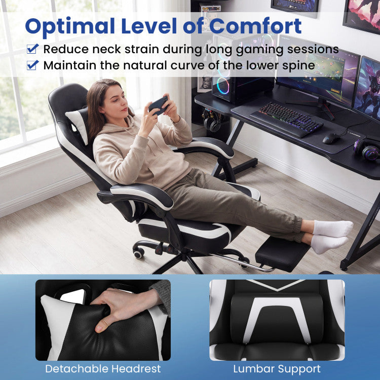 Gaming Chair Height Adjustable Computer Chair with Headrest Ergonomic Office Task Chair