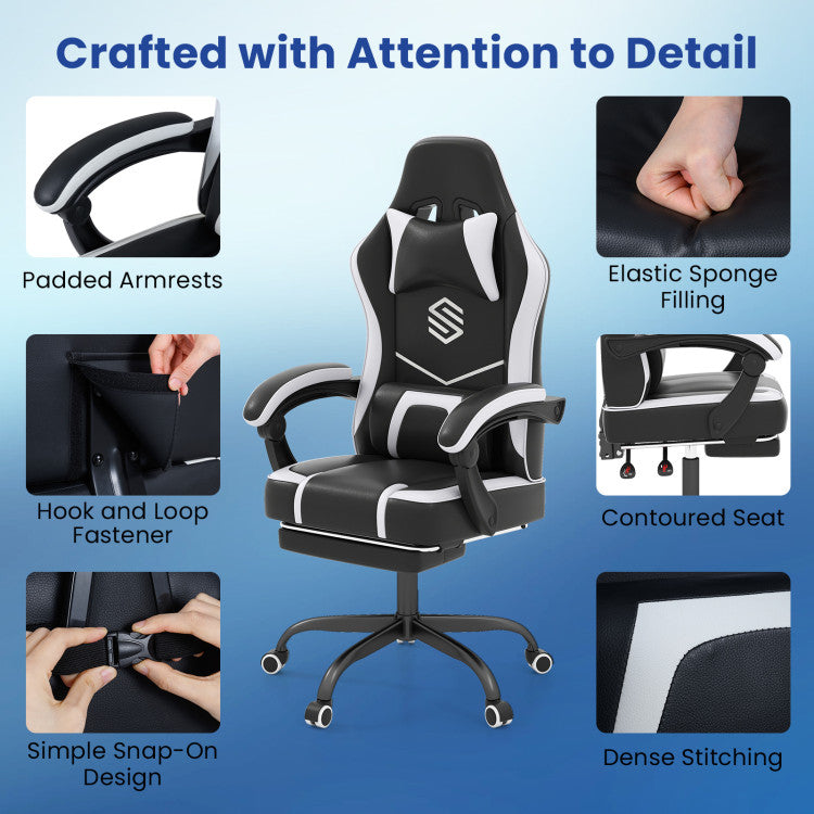 Gaming Chair Height Adjustable Computer Chair with Headrest Ergonomic Office Task Chair