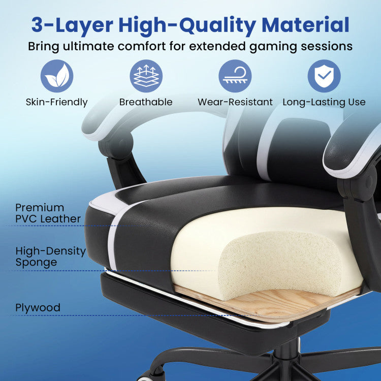 Gaming Chair Height Adjustable Computer Chair with Headrest Ergonomic Office Task Chair