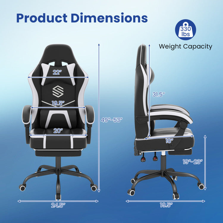 Gaming Chair Height Adjustable Computer Chair with Headrest Ergonomic Office Task Chair