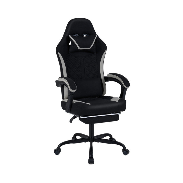 Gaming Chair Height Adjustable Computer Chair with Headrest Footrest & 360° Swivel Seat