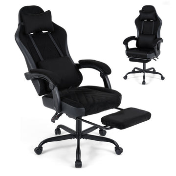 Gaming Chair Height Adjustable Computer Chair with Headrest Lumbar Support Linkage Armrests
