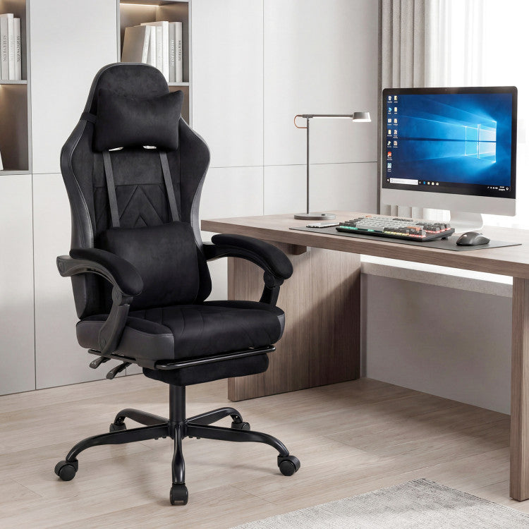 Gaming Chair Height Adjustable Computer Chair with Headrest Lumbar Support Linkage Armrests