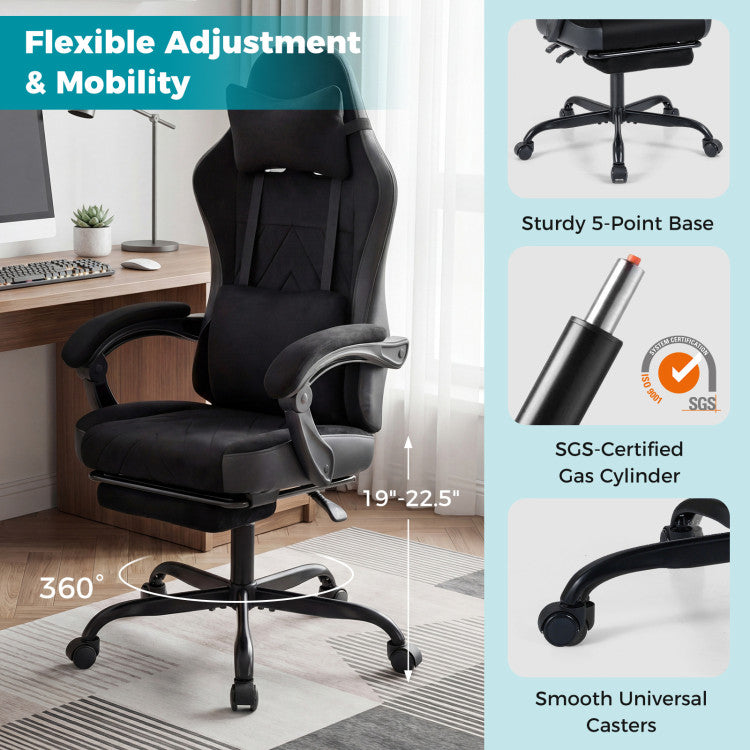 Gaming Chair Height Adjustable Computer Chair with Headrest Lumbar Support Linkage Armrests