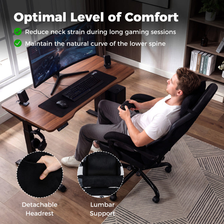 Gaming Chair Height Adjustable Computer Chair with Headrest Lumbar Support Linkage Armrests