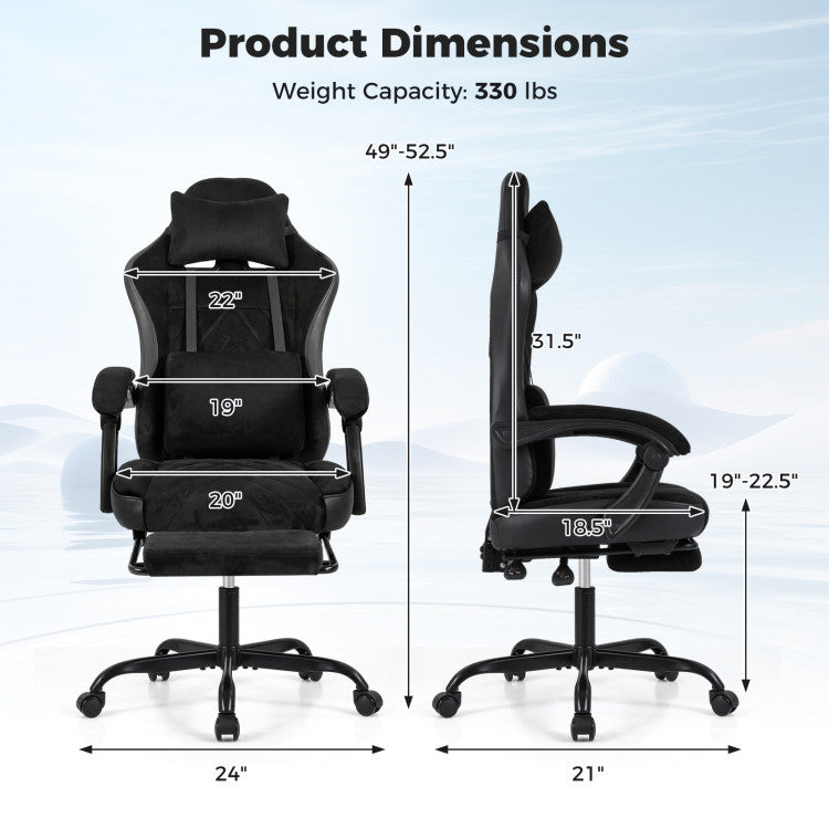 Gaming Chair Height Adjustable Computer Chair with Headrest Lumbar Support Linkage Armrests