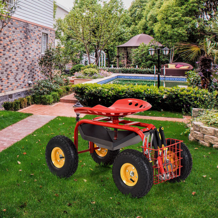 Garden Cart with Heavy Duty Tool Tray