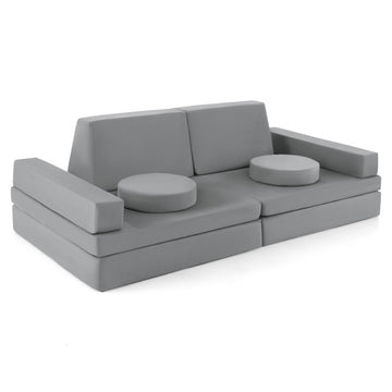 8-Piece Kids Play Couch Sofa with Portable Handle