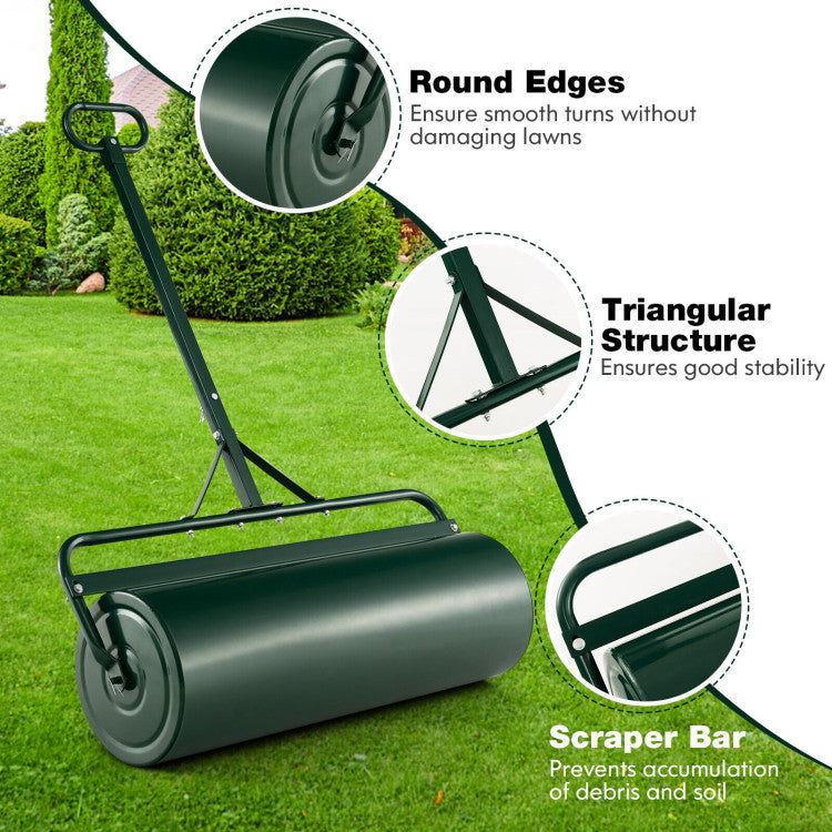 Metal Lawn Roller with Detachable Gripping Handle