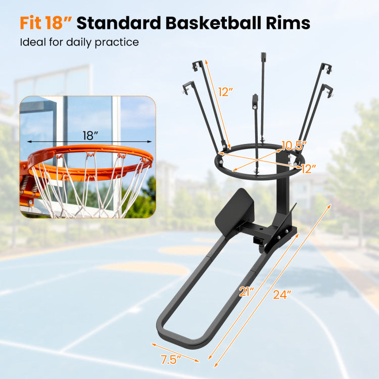Heavy-Duty Basketball Return Attachment with 6 Sturdy Hooks