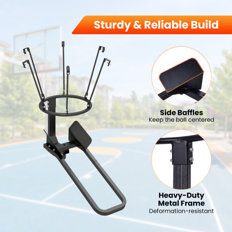 Heavy-Duty Basketball Return Attachment with 6 Sturdy Hooks