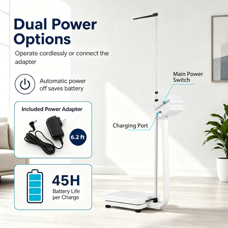 Digital Height and Weight Scale with Height Rod 400 lbs & LED Display