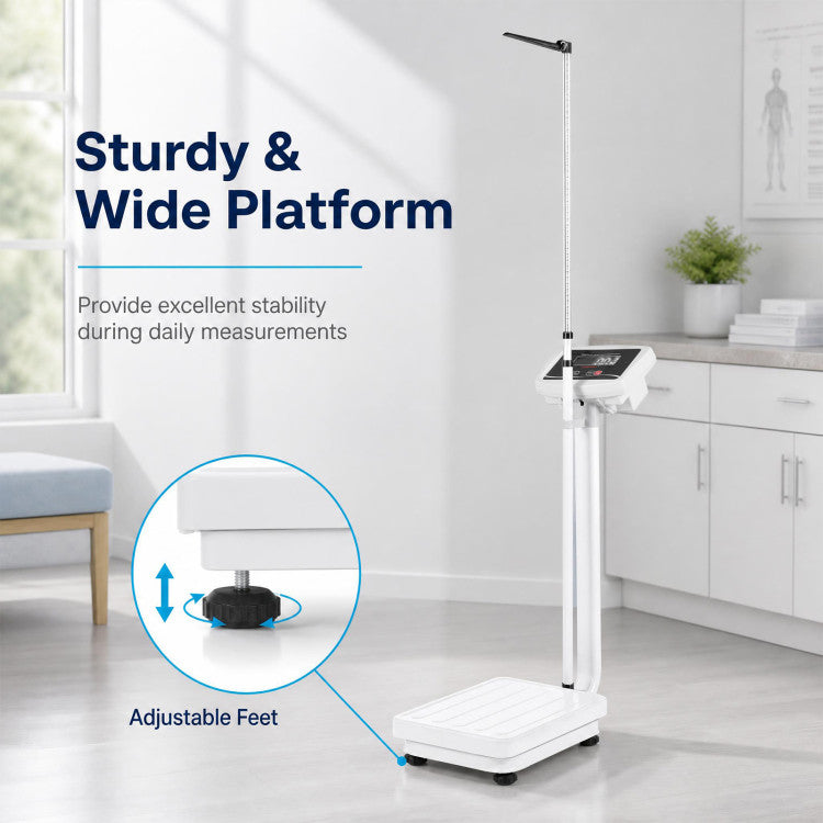 Digital Height and Weight Scale with Height Rod 400 lbs & LED Display