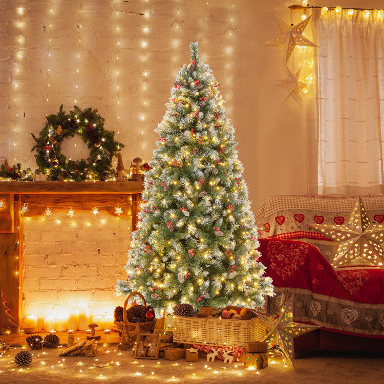 Hinged Christmas Tree with PVC Branch Tips and Warm White LED Lights