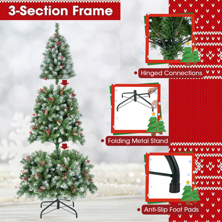 Hinged Christmas Tree with PVC Branch Tips and Warm White LED Lights