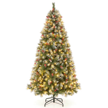 Hinged Christmas Tree with PVC Branch Tips and Warm White LED Lights