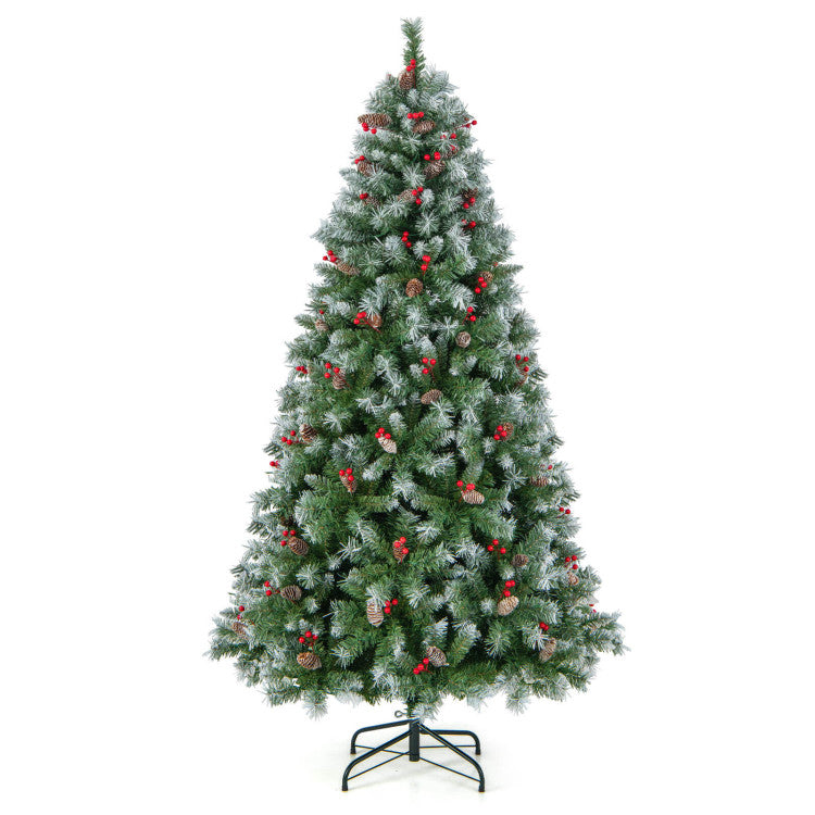 Hinged Christmas Tree with PVC Branch Tips and Warm White LED Lights