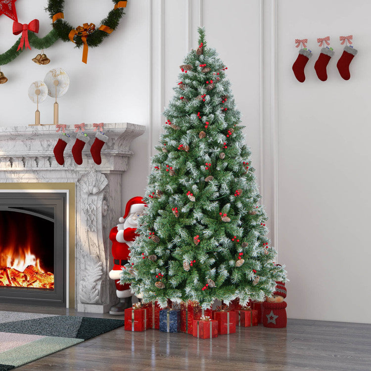 Hinged Christmas Tree with PVC Branch Tips and Warm White LED Lights