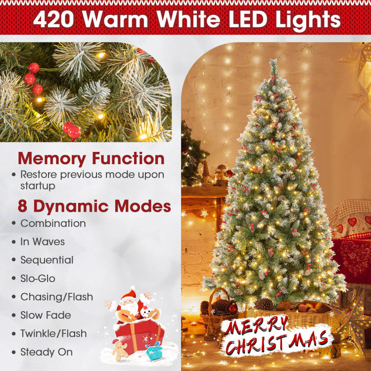 Hinged Christmas Tree with PVC Branch Tips and Warm White LED Lights