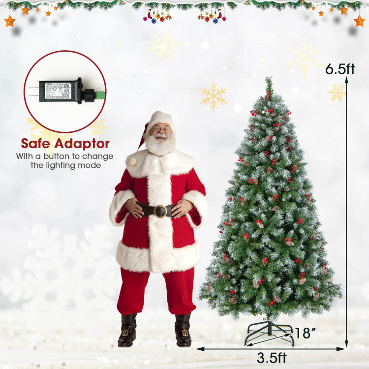 Hinged Christmas Tree with PVC Branch Tips and Warm White LED Lights