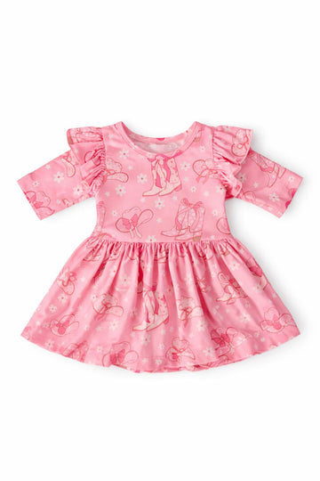 Howdy 3/4 Sleeve Flutter Twirl Bodysuit