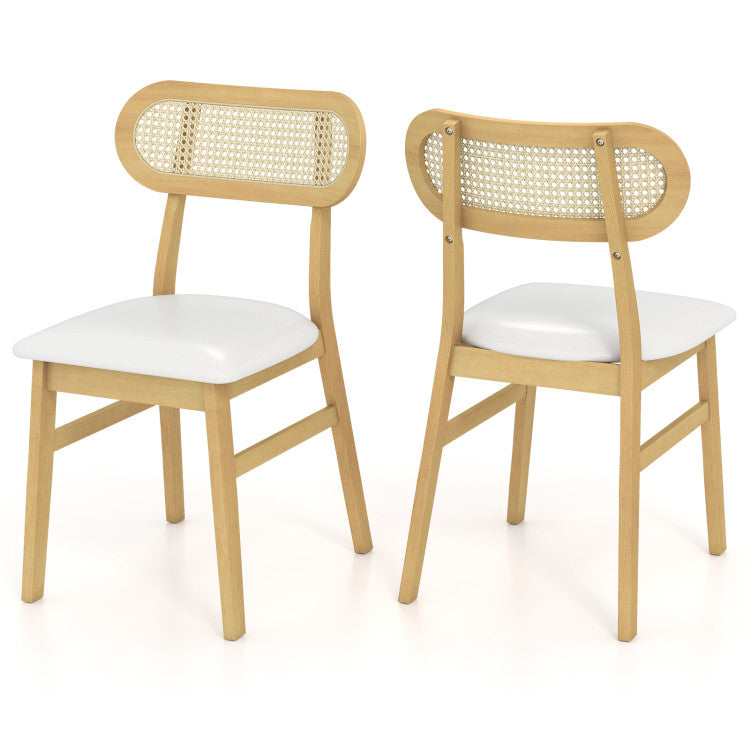 Indoor Mid Century Wood Dining Chairs Set of 2 for Dining Room
