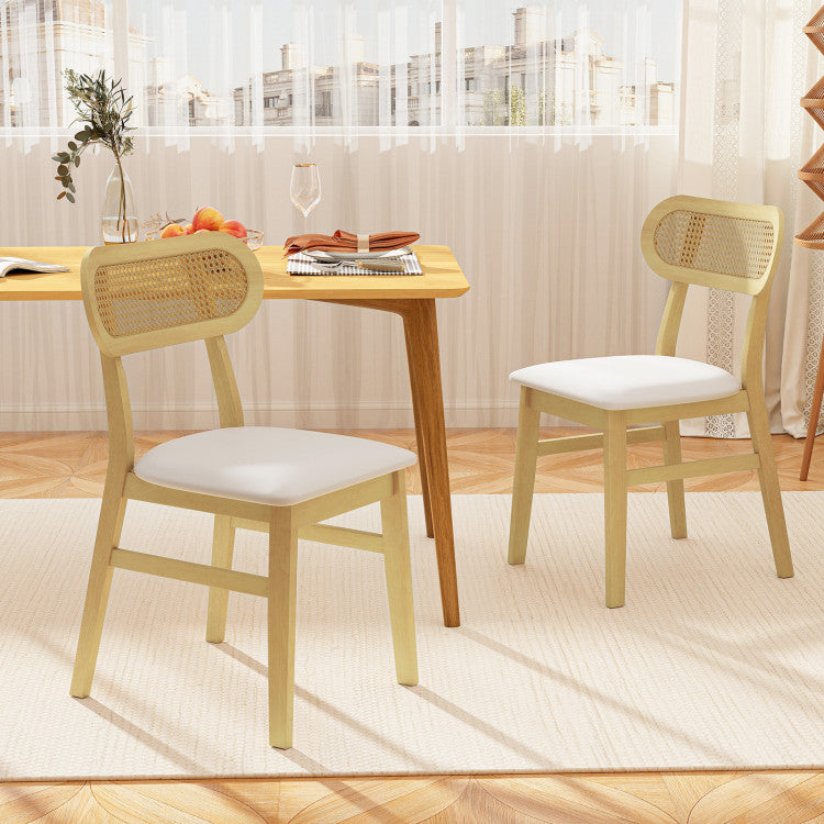 Indoor Mid Century Wood Dining Chairs Set of 2 for Dining Room