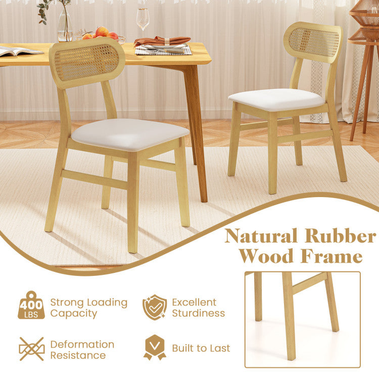 Indoor Mid Century Wood Dining Chairs Set of 2 for Dining Room