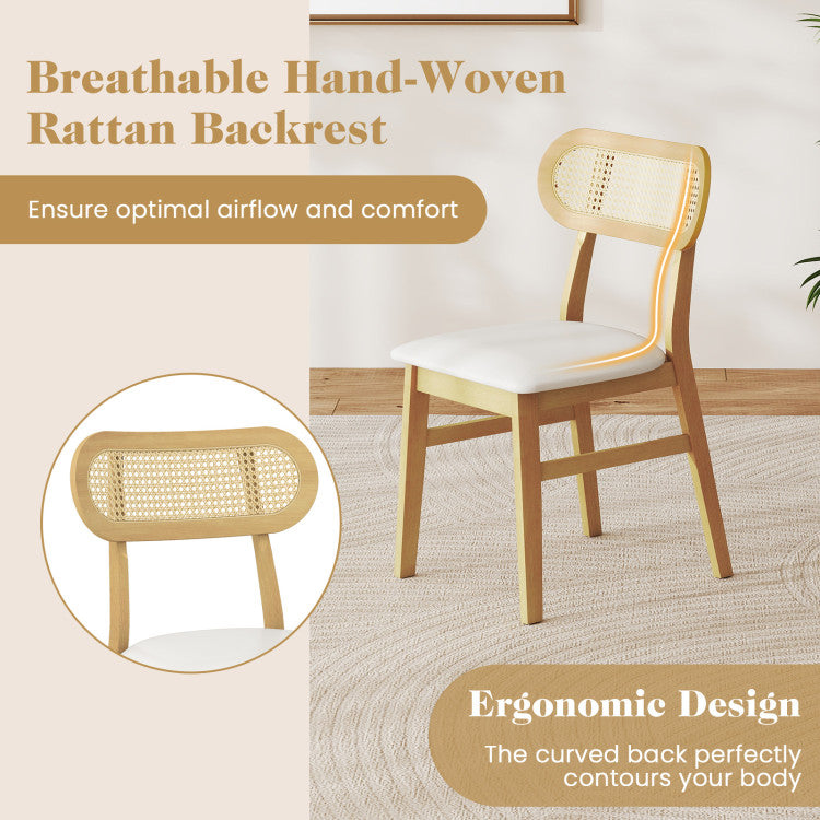 Indoor Mid Century Wood Dining Chairs Set of 2 for Dining Room