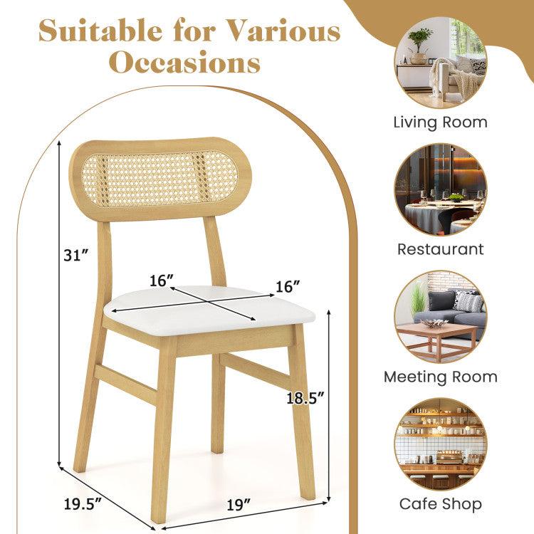 Indoor Mid Century Wood Dining Chairs Set of 2 for Dining Room