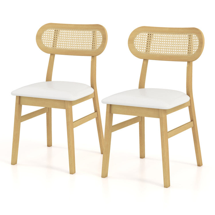 Indoor Mid Century Wood Dining Chairs Set of 2 for Dining Room