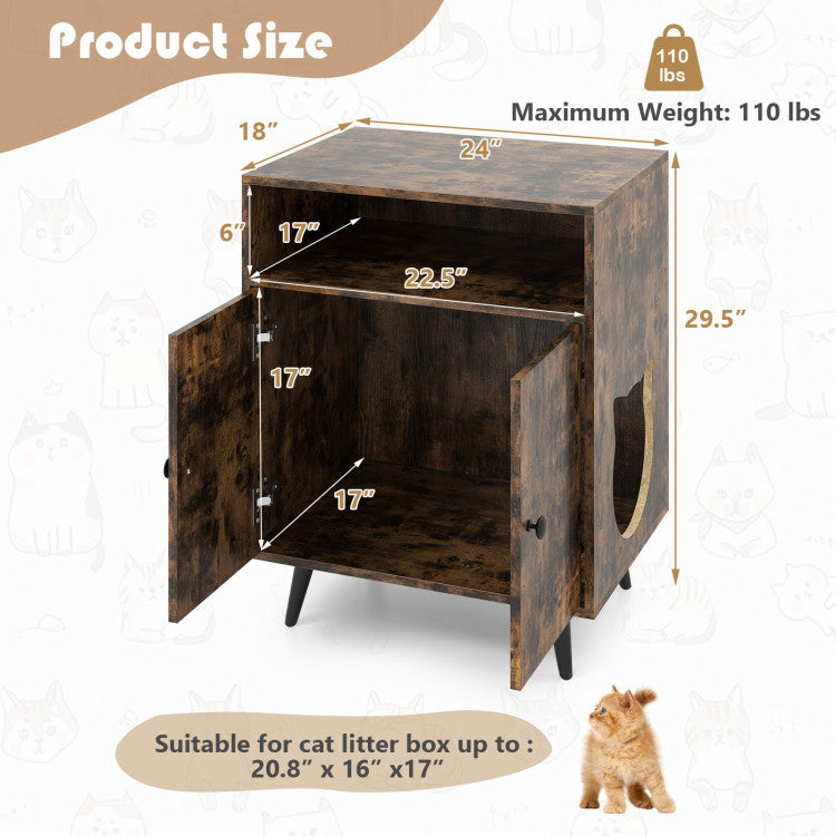 Industrial Cat Litter Box Enclosure with Entry and Open Compartment