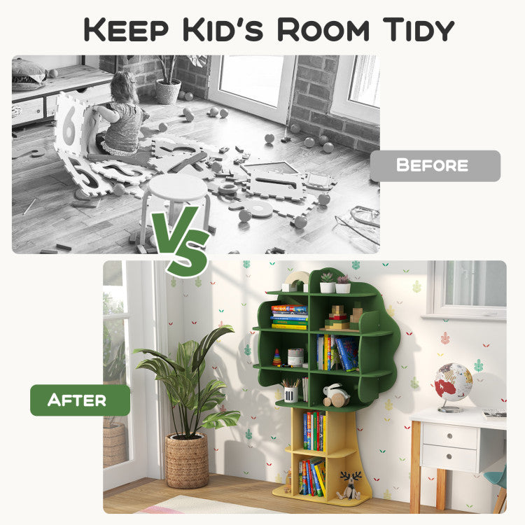 Kids Bookcase Shelf Toy Storage Organizer with Open Storage Shelves