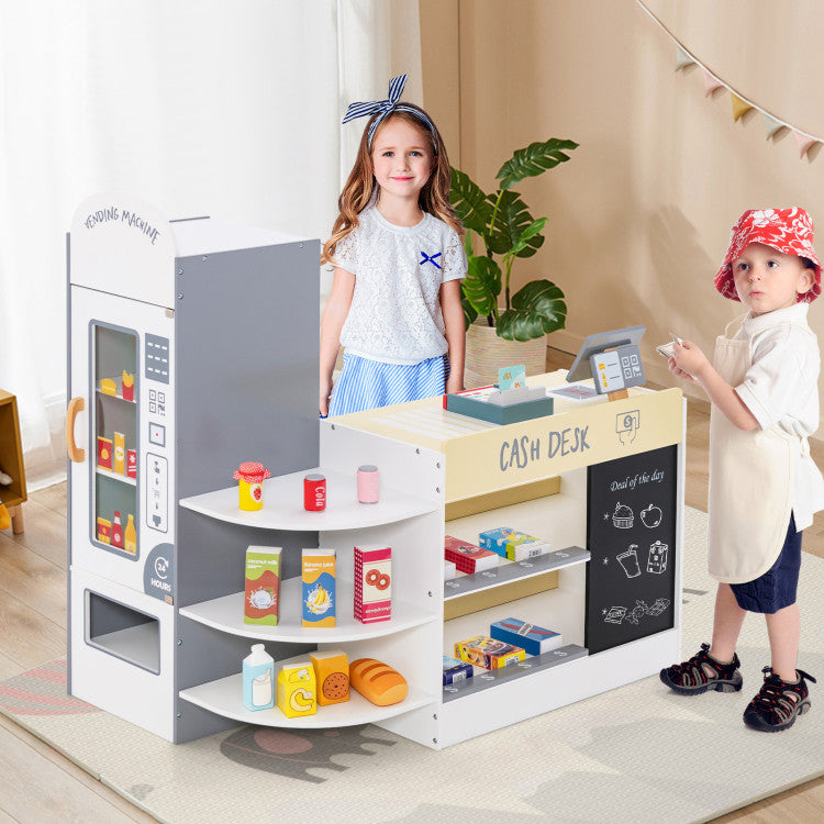 Kids Grocery Store Playset with Cash Register POS Machine