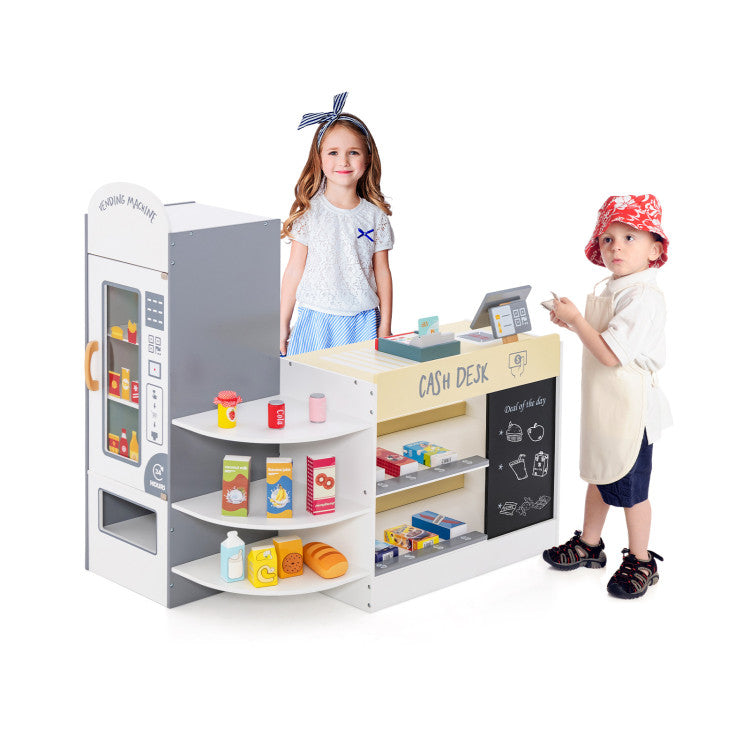 Kids Grocery Store Playset with Cash Register POS Machine
